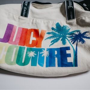 Rare Juicy Couture Colorful Y2K Rainbow Palm Weekender Duffle Bag
